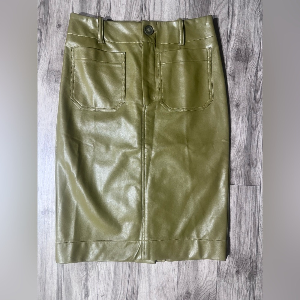 Anthropologie The Colette‎ Faux Leather midi Skirt by Maeve .